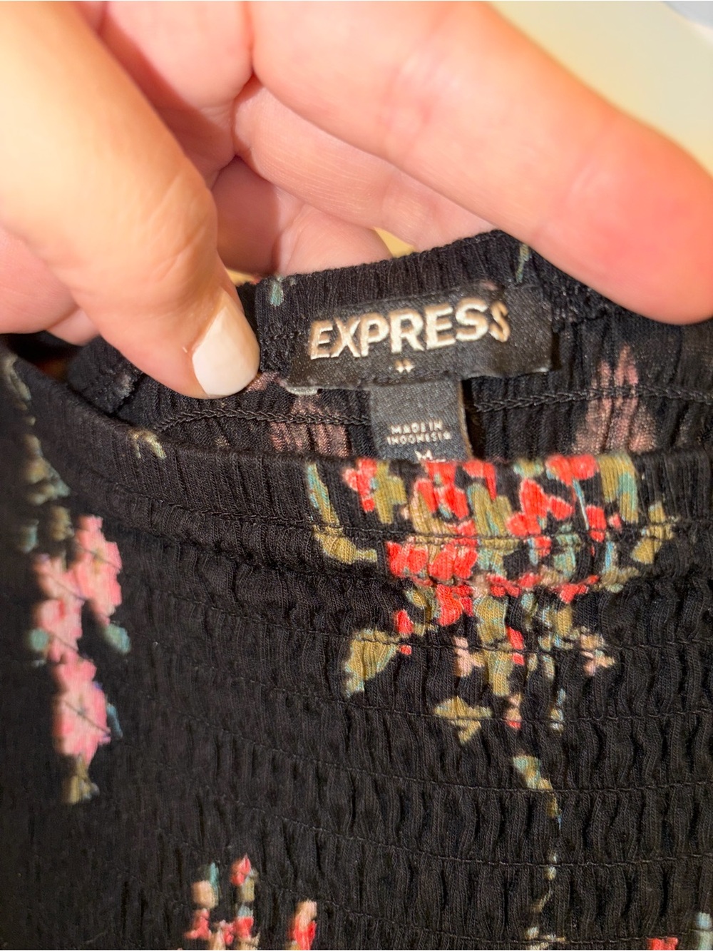 Express Black Maxi Dress with Pink Floral Print - Picture 3 of 3